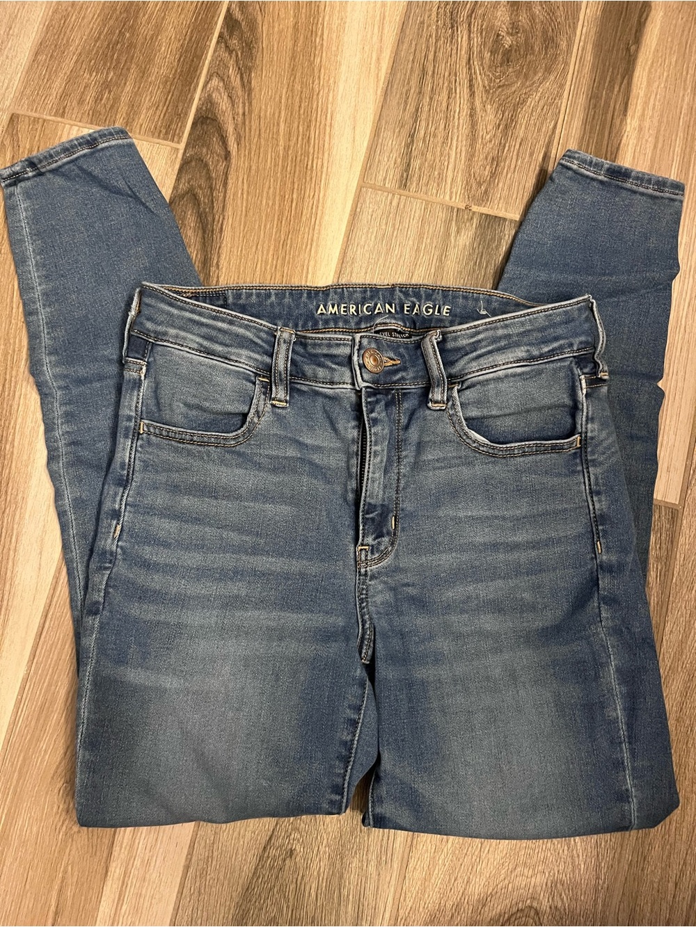 American Eagle Outfitters Women's Washed Blue Skinny Jeans